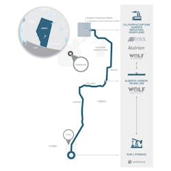 Wolf Midstream’s Alberta Carbon Trunk Line (ACTL) map. Wolf Midstream’s Alberta Carbon Trunk Line (ACTL) map.