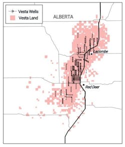 Vesta Energy, Duvernay asset map, Canada. Vesta Energy, Duvernay asset map, Canada.