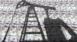 Pump jack on US US dollar notes, Pump jack on US US dollar notes,