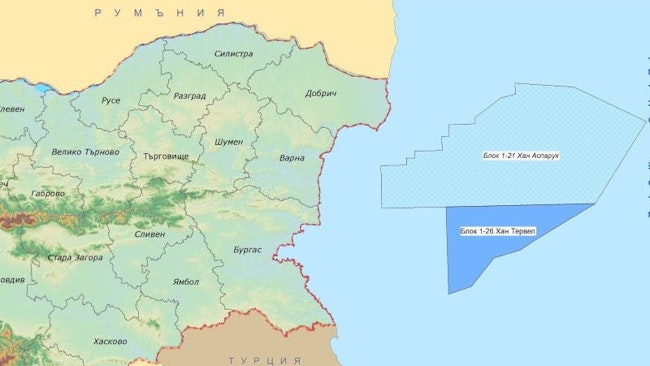 Block 1-26 Khan Tervel, exclusive economic zone, Bulgaria, Black Sea