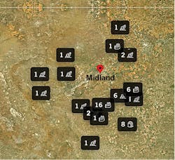 Satellite imaging of Midland County sites included wells, metering stations, pipelines, and compressor stations (Fig. 2). Satellite imaging of Midland County sites included wells, metering stations, pipelines, and compressor stations (Fig. 2).