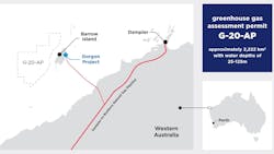Chevron was awarded a permit to assess carbon storage offshore Australia. G-20-AP is adjacent to Barrow Island. Chevron was awarded a permit to assess carbon storage offshore Australia. G-20-AP is adjacent to Barrow Island.