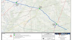 Mississippi Crossing natural gas pipeline project map. Mississippi Crossing natural gas pipeline project map.