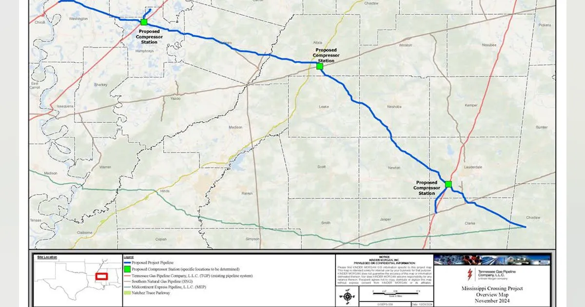 KMI's Tennessee Gas Pipeline takes FID to advance Mississippi KMI's Tennessee Gas Pipeline takes FID to advance Mississippi
