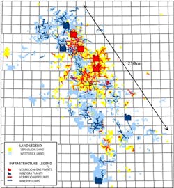 Vermilion Energy contiguous land position, Western Canada. Vermilion Energy contiguous land position, Western Canada.