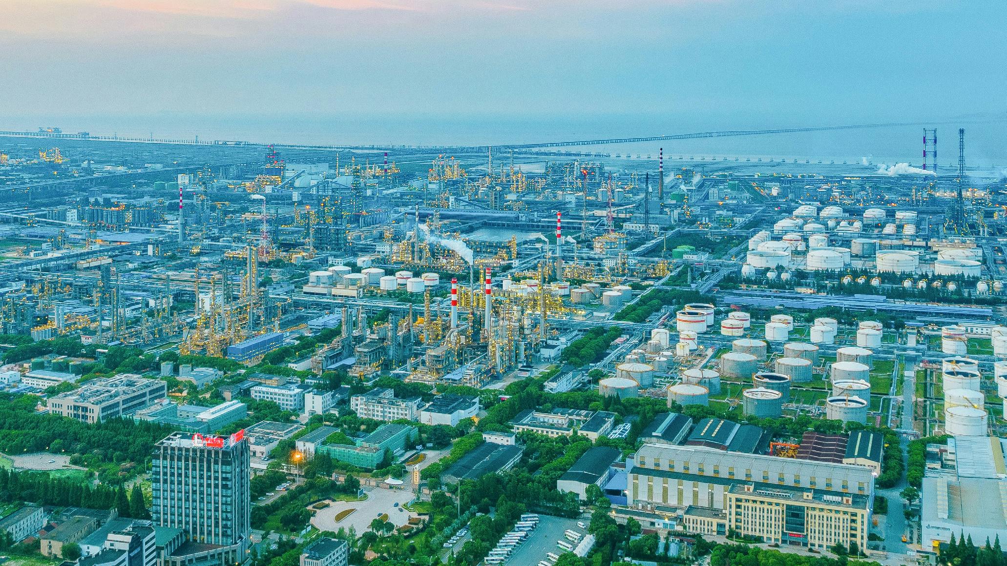 Sinopec second-phase expansion and advanced materials project in eastern China's Zhejiang province.