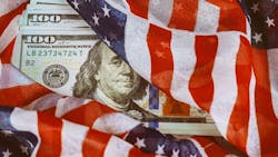 US flag, currency US flag, currency