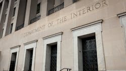 US Department of the Interior, Washington DC, exterior entrance signage US Department of the Interior, Washington DC, exterior entrance signage