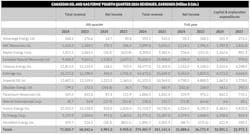 Canadian Oil and Gas Firms' 4Q24 Revenues, Earnings Canadian Oil and Gas Firms' 4Q24 Revenues, Earnings