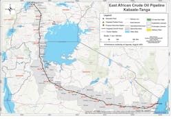 Map of EACOP line Map of EACOP line