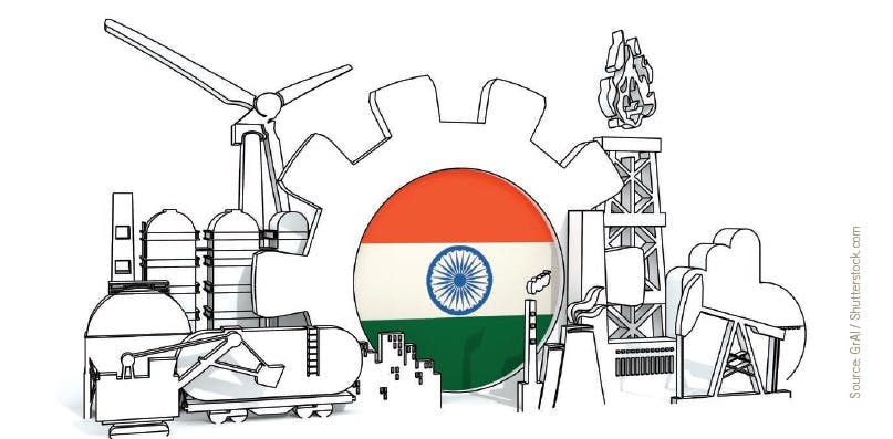 India energy sector illustration