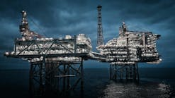 oil and gas platform offshore at night oil and gas platform offshore at night
