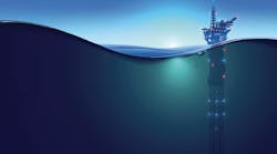 Rendering of offshore oil and gas platform Rendering of offshore oil and gas platform