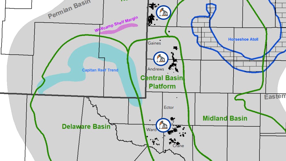 Ring Energy Central Basin Platform map