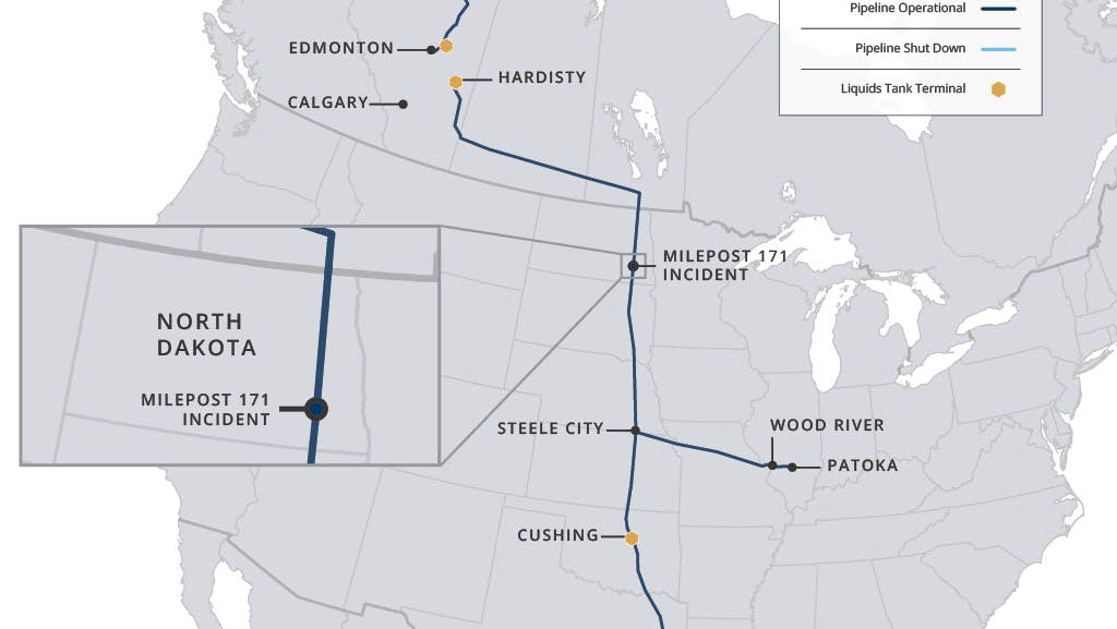 Keystone pipeline system map