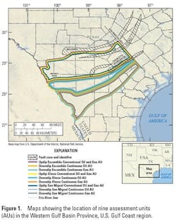 Map of assessment units in Western Gulf basin province, US Gulf Coast. Map of assessment units in Western Gulf basin province, US Gulf Coast.