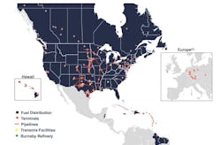 Sunoco LP, Parkland Corp. infrastructure map Sunoco LP, Parkland Corp. infrastructure map