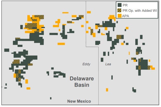 Permian Resources - APA acquisition map
