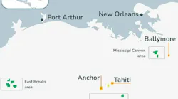 Chevron, TotalEnergies US offshore farmout map