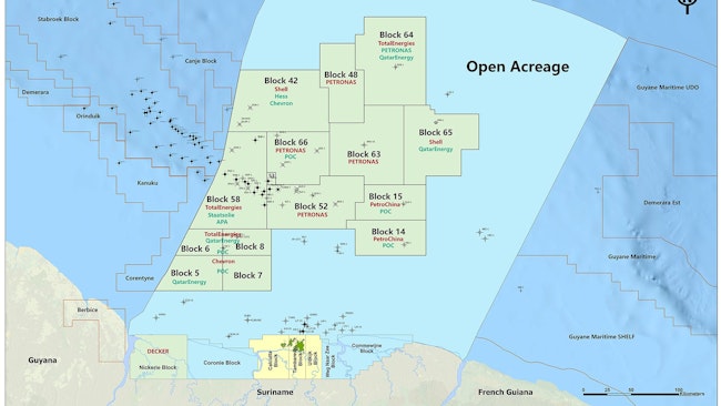 Staatsolie offshore Suriname open acreage