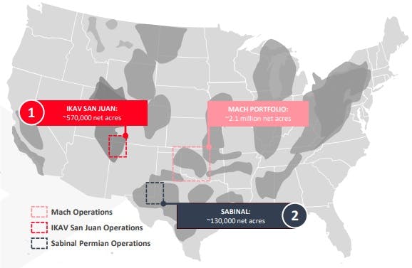 Mach Natural Resources Lower 48 map