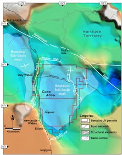 Beetaloo sub-basin core area map Beetaloo sub-basin core area map
