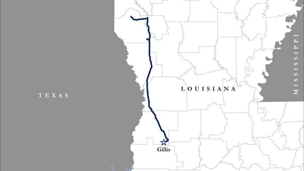 Pelican Pipeline route in Louisiana