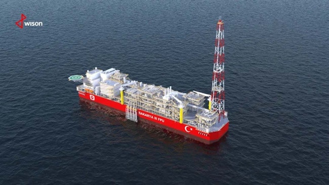 Wison FPU rendering for Sakarya gas field development