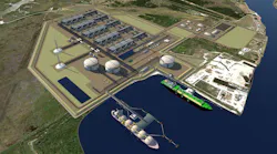 Computer-generated image of Woodside Louisiana LNG plant