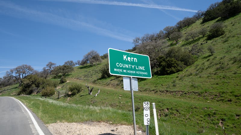 Kern County line, California