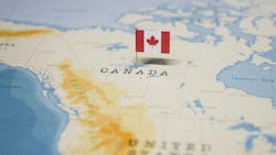 Canada on map with flag Canada on map with flag