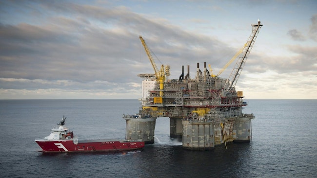 Equinor Troll B platform, North Sea