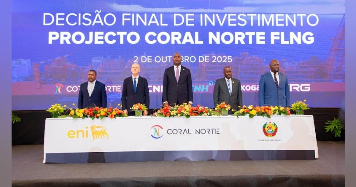 Eni takes FID for Coral North FLNG project offshore Mozambique
