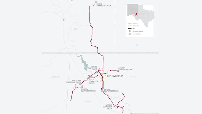 Cardinal Midstream asset map