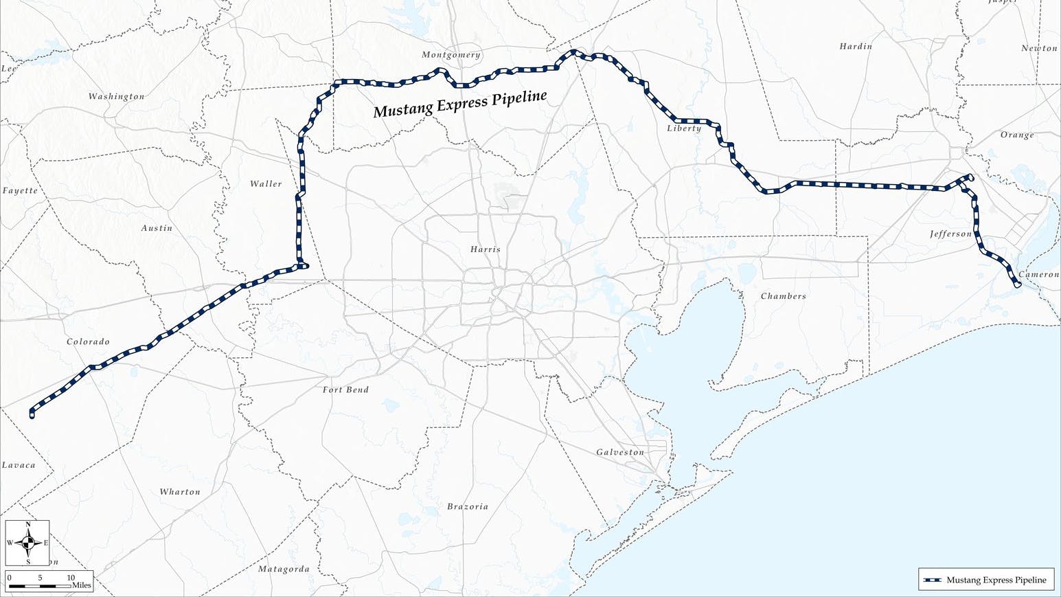 Mustang Express Pipeline map