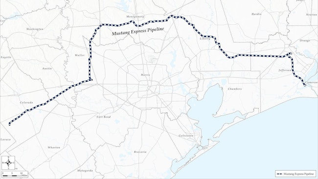 Mustang Express Pipeline map