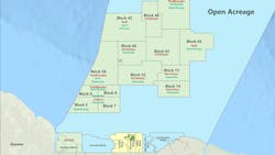 Block 5 location offshore Suriname Block 5 location offshore Suriname