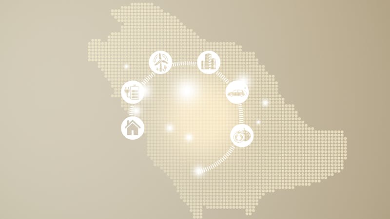 Map of Saudi Arabia on beige background