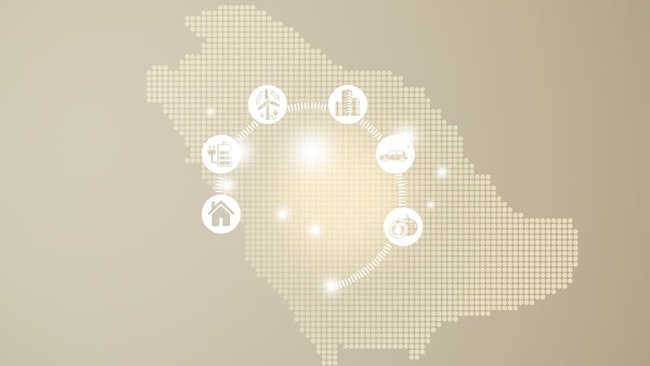 Map of Saudi Arabia on beige background