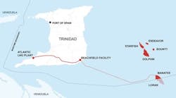 Shell Manatee gas development map, Trinidad. Shell Manatee gas development map, Trinidad.