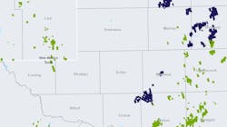 SM (blue) and Civitas (green) each have significant operations in the Permian. SM (blue) and Civitas (green) each have significant operations in the Permian.
