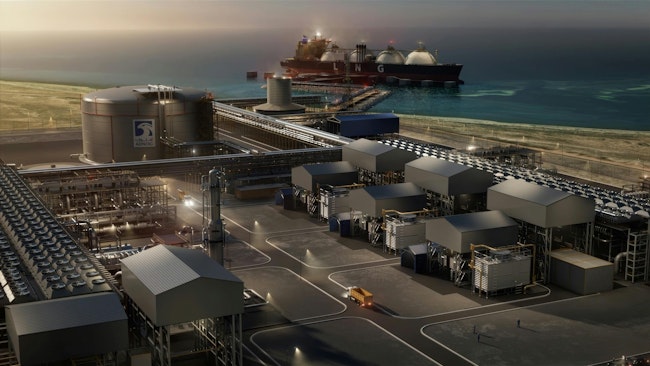 Rendering of ADNOC Ruwais LNG plant.