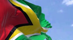 National flag of Guyana waving in the wind National flag of Guyana waving in the wind