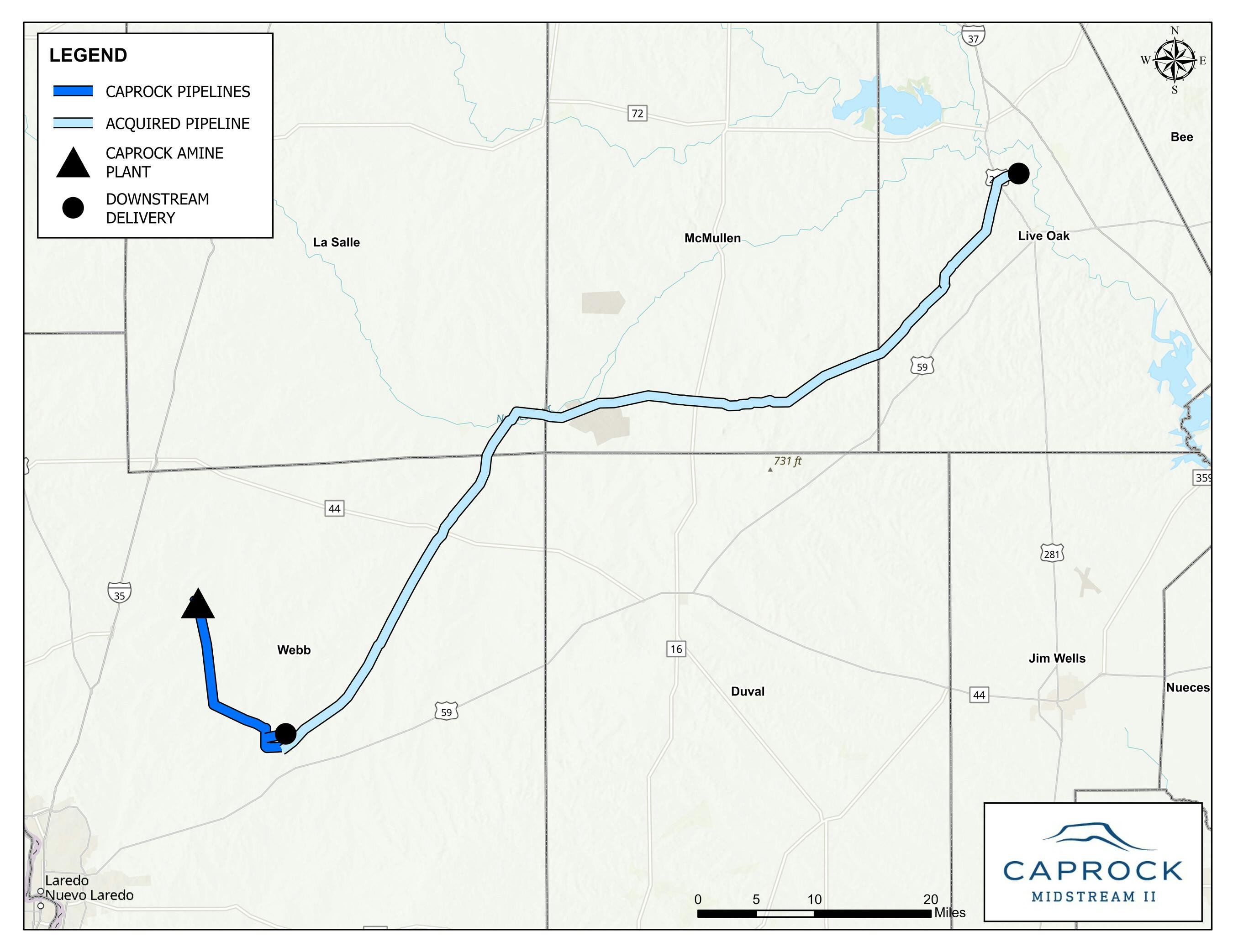 Caprock Midstream acquired gas pipeline assets in South Texas