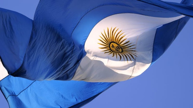 Argentina flag in the wind