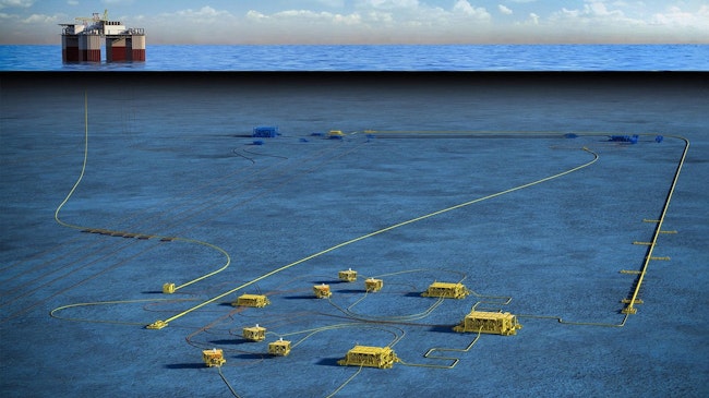 Chevron-operated Gorgon Stage 3 subsea arrangement illustration