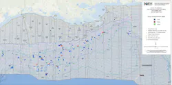 Map of active leases and bids received for Big Beautiful Gulf 1 (BBG1) Oil & Gas Lease Sale (Dec. 10, 2025)