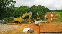 Mountain Valley Pipeline laying pipe through Franklin County, Va., July 21, 2018. Mountain Valley Pipeline laying pipe through Franklin County, Va., July 21, 2018.
