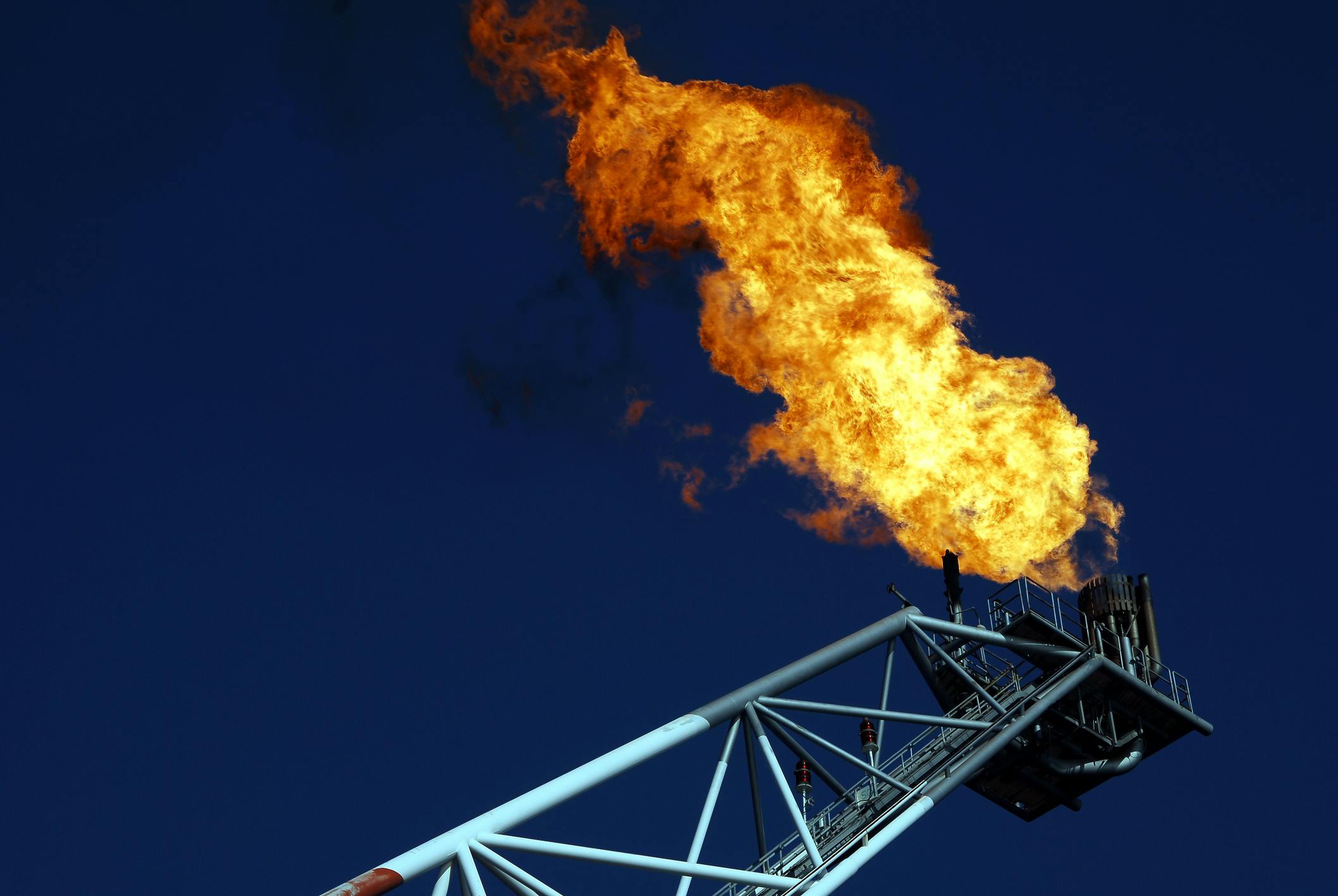 Offshore natural gas flaring