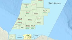Acreage map offshore Suriname Acreage map offshore Suriname